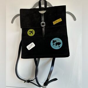 Dallaiti Suede Leather Backpack Tavel Patches Made in Italy NWOT